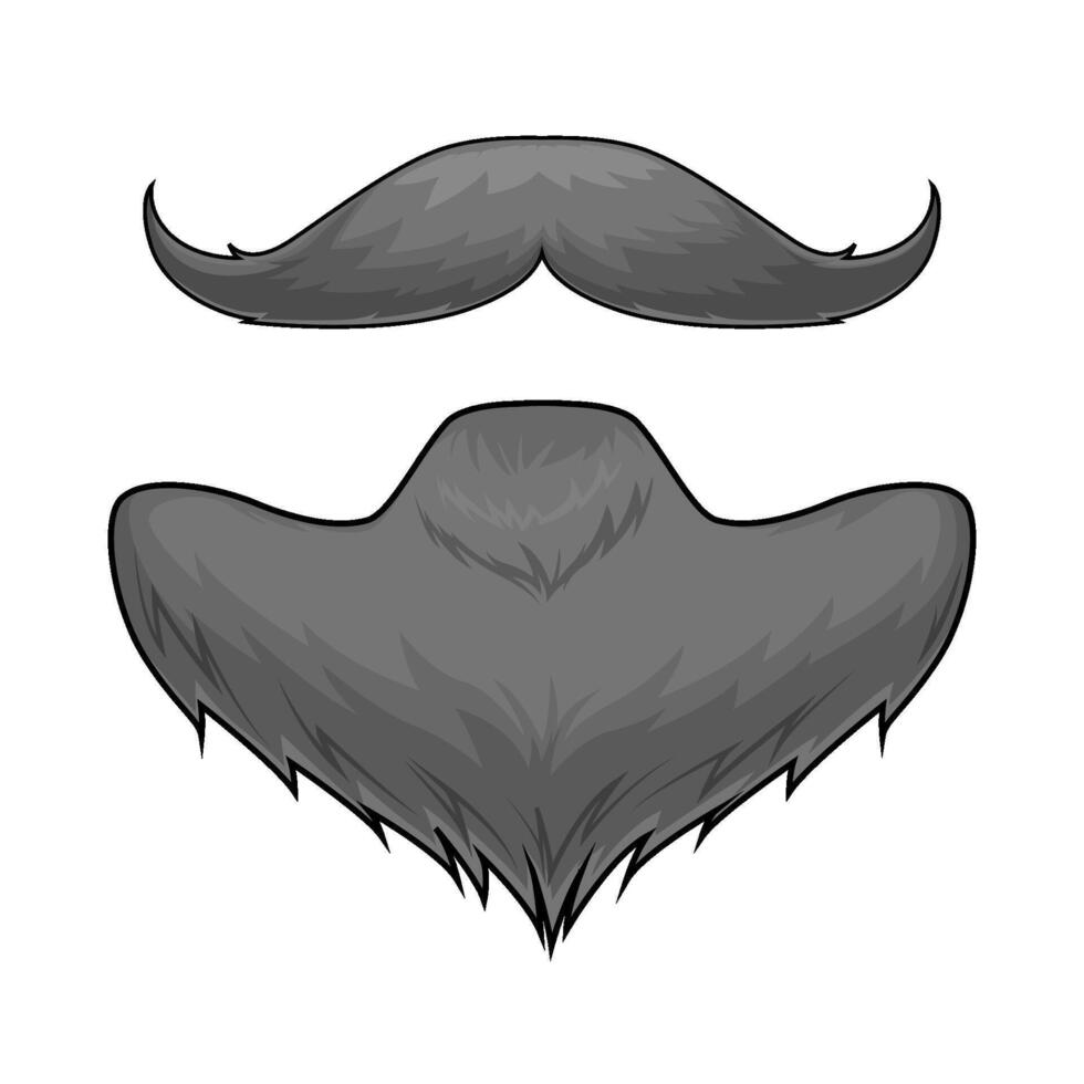 mustache and beard vector