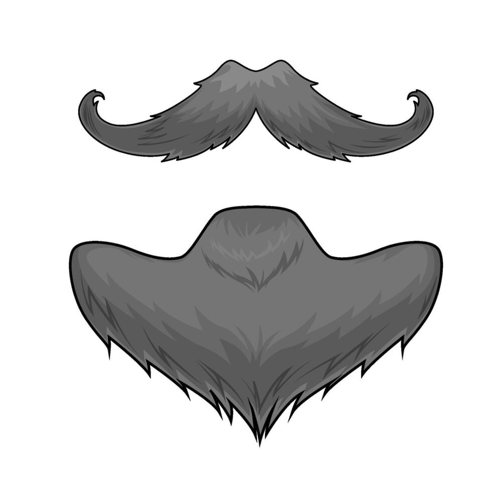 illustration of mustache with beard vector