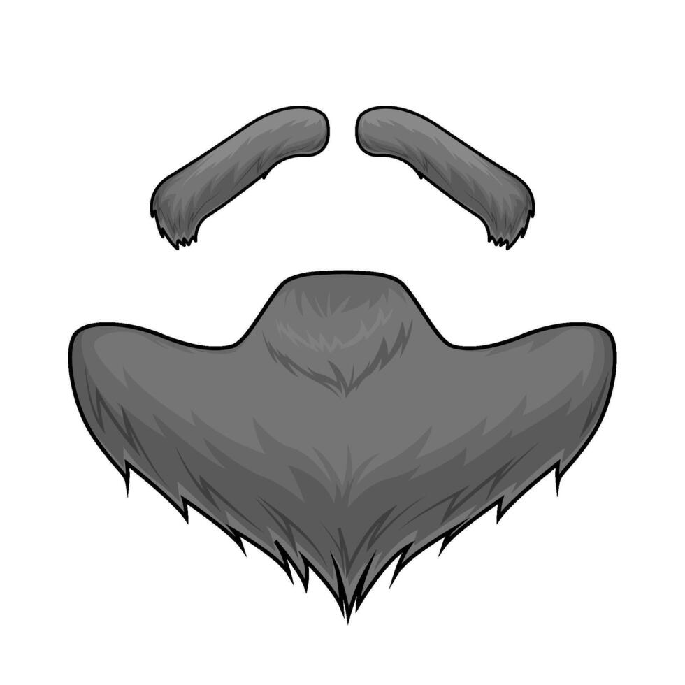 mustache with beard vector