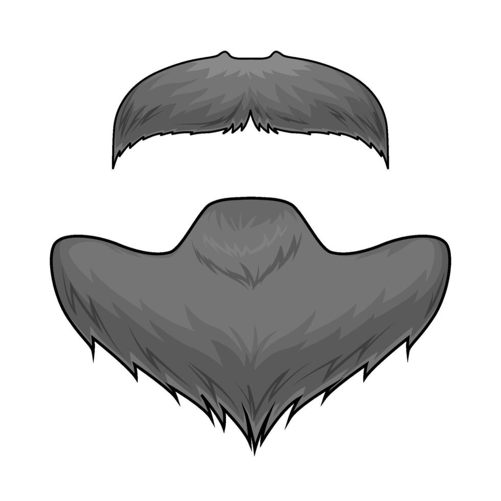 moustache with beard vector