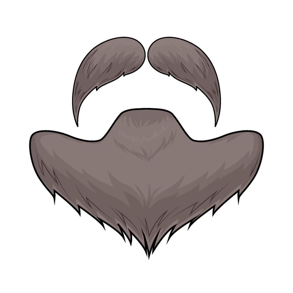 beard with moustache illustration vector