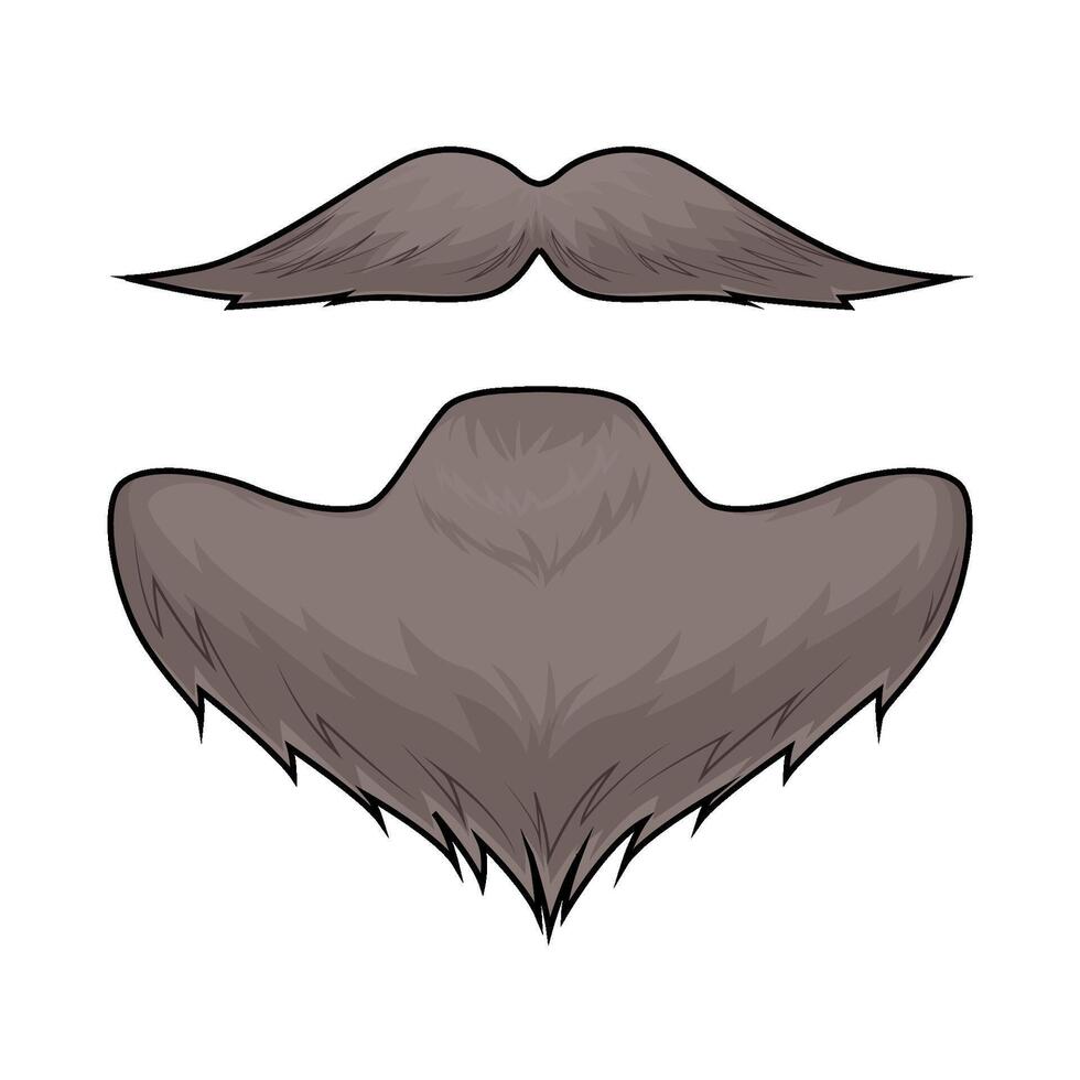 beard with mustache illustration vector