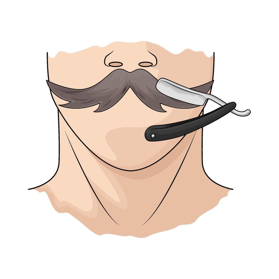shaving mustache illustration vector