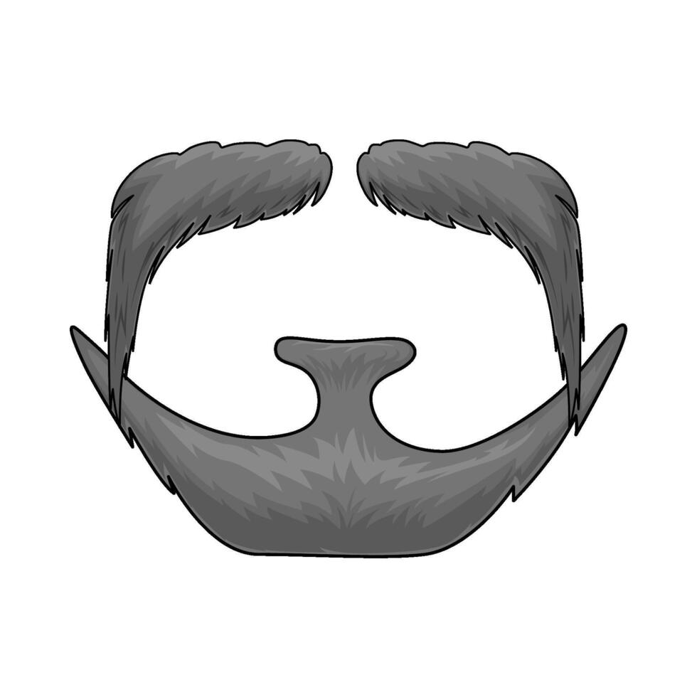 hipster mustache and beard vector
