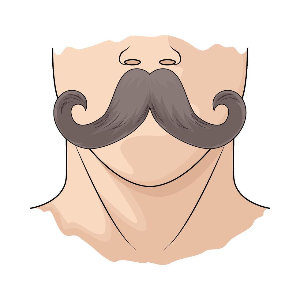 long mustache man vector