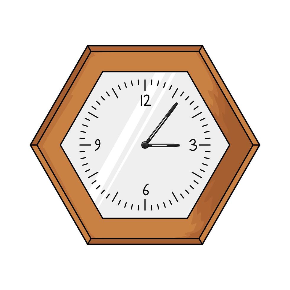 old wooden clock vector