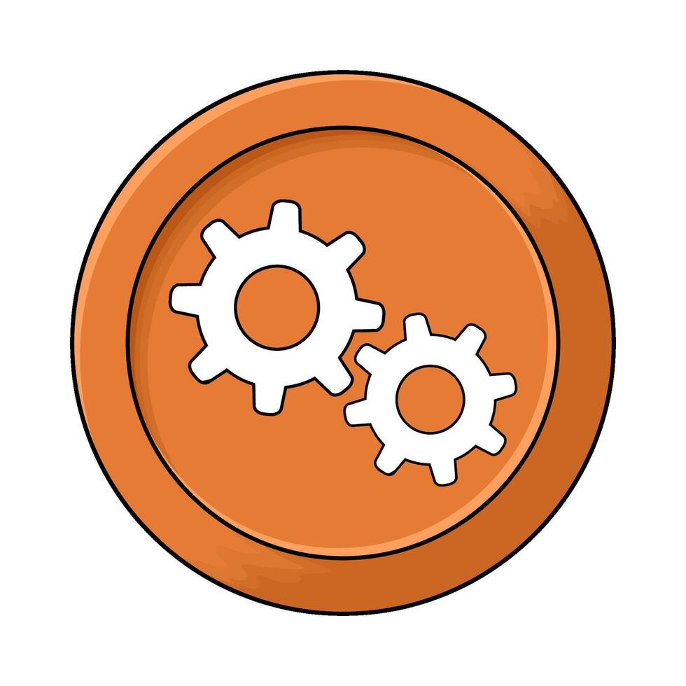 illustration of setting gear vector