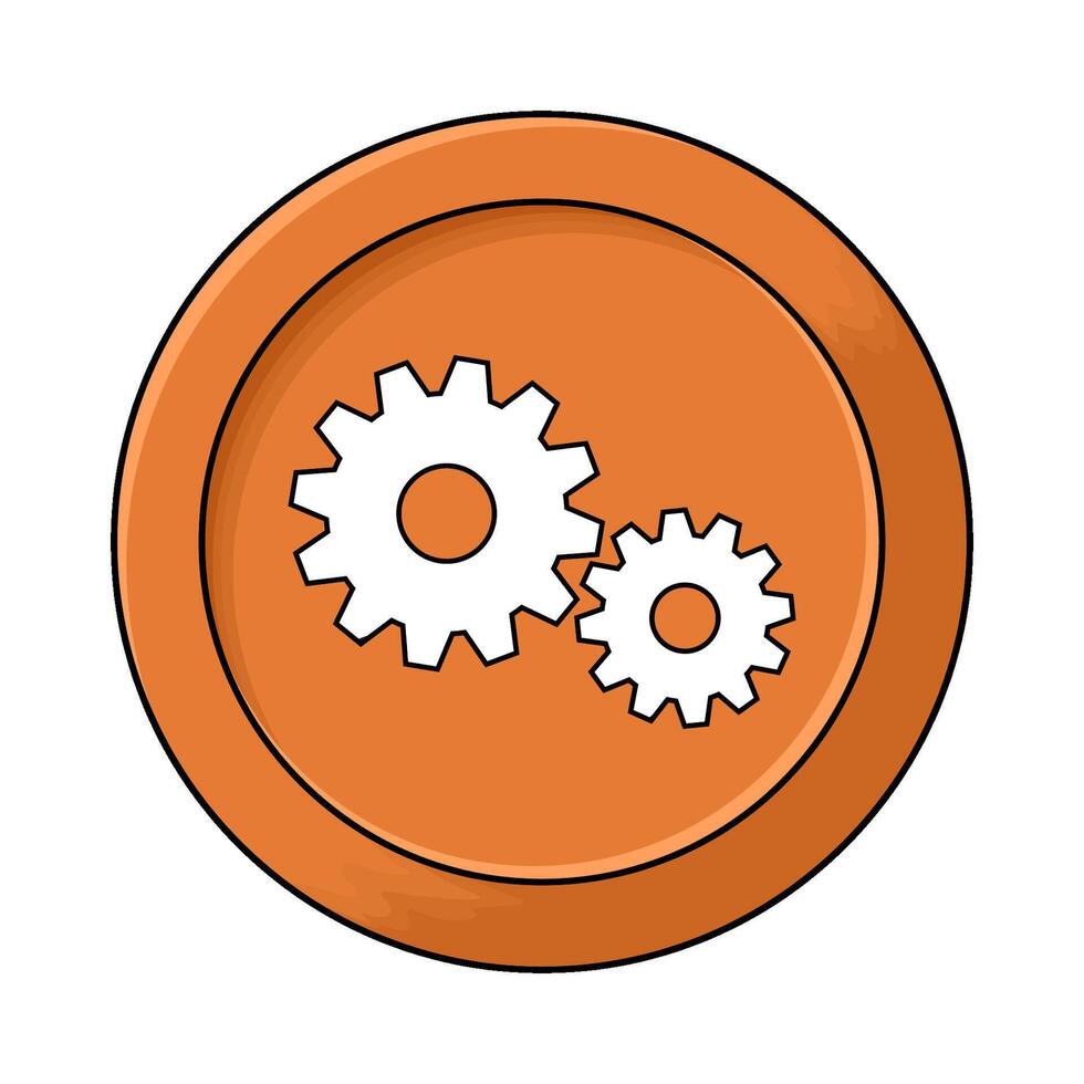 settings cog illustration vector