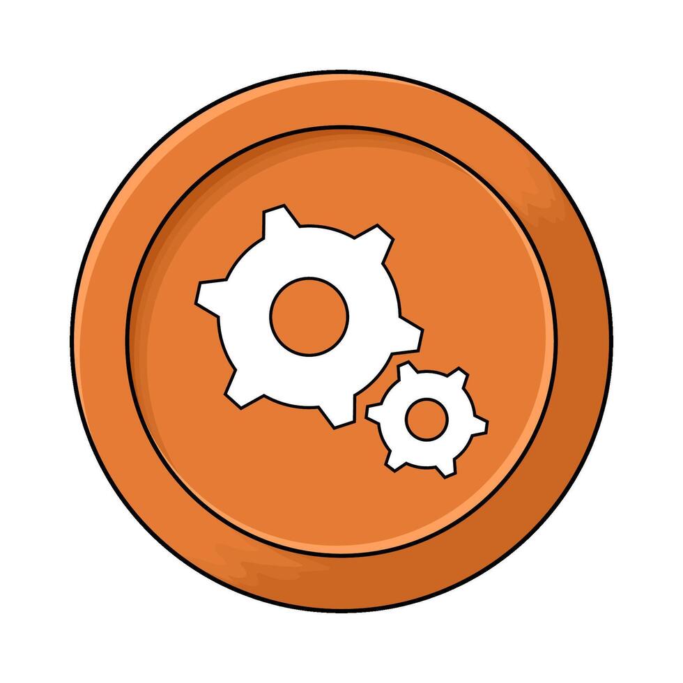 illustration of settings cog vector