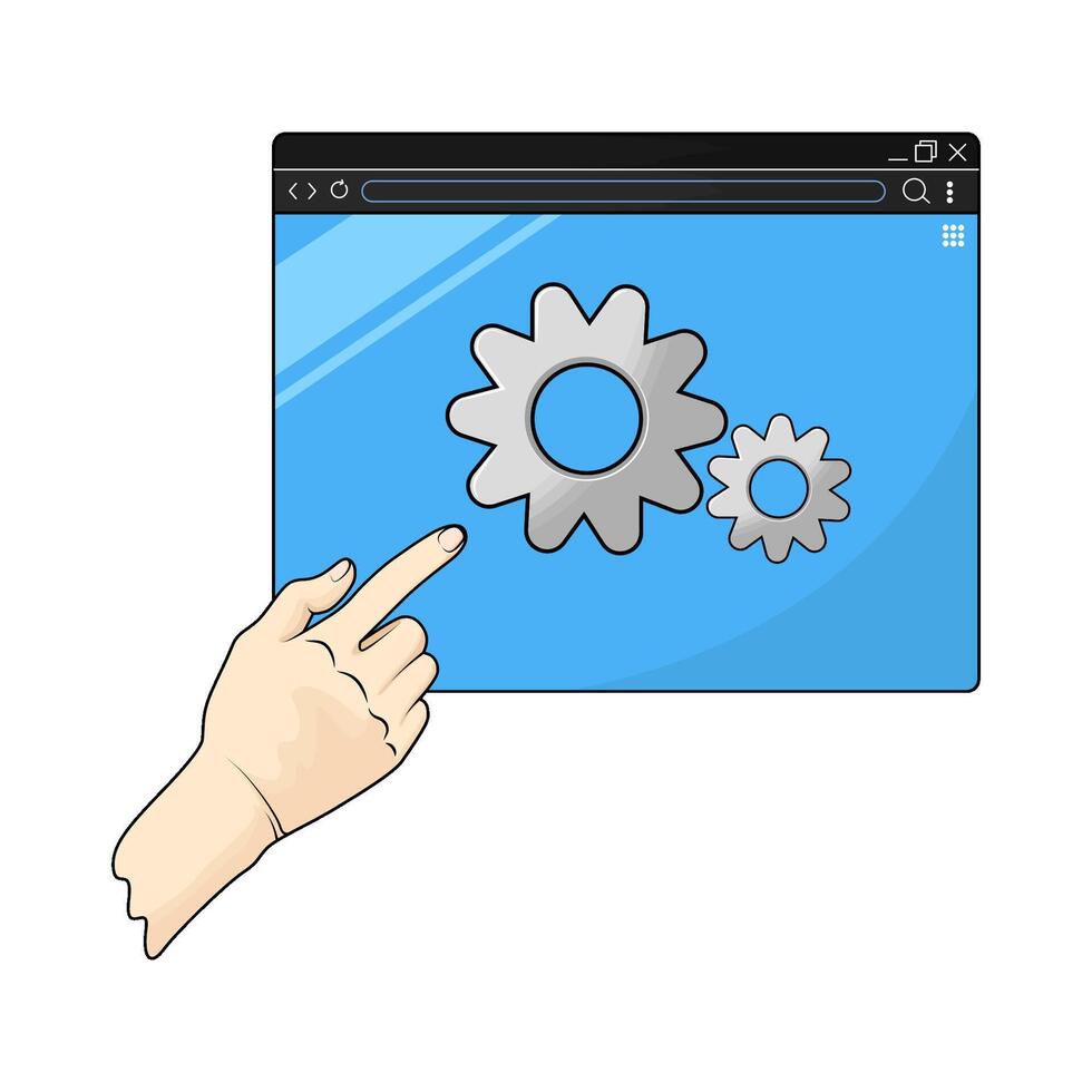 illustration of web settings control vector