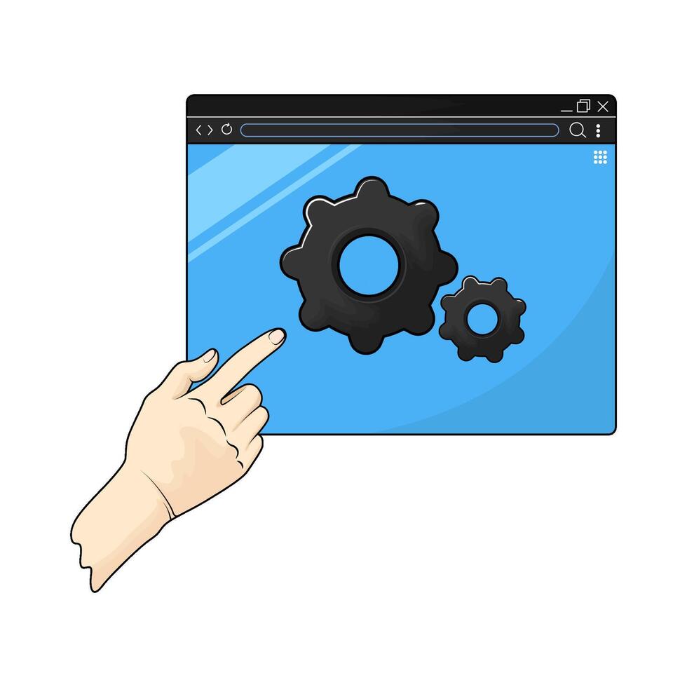 website gear control vector