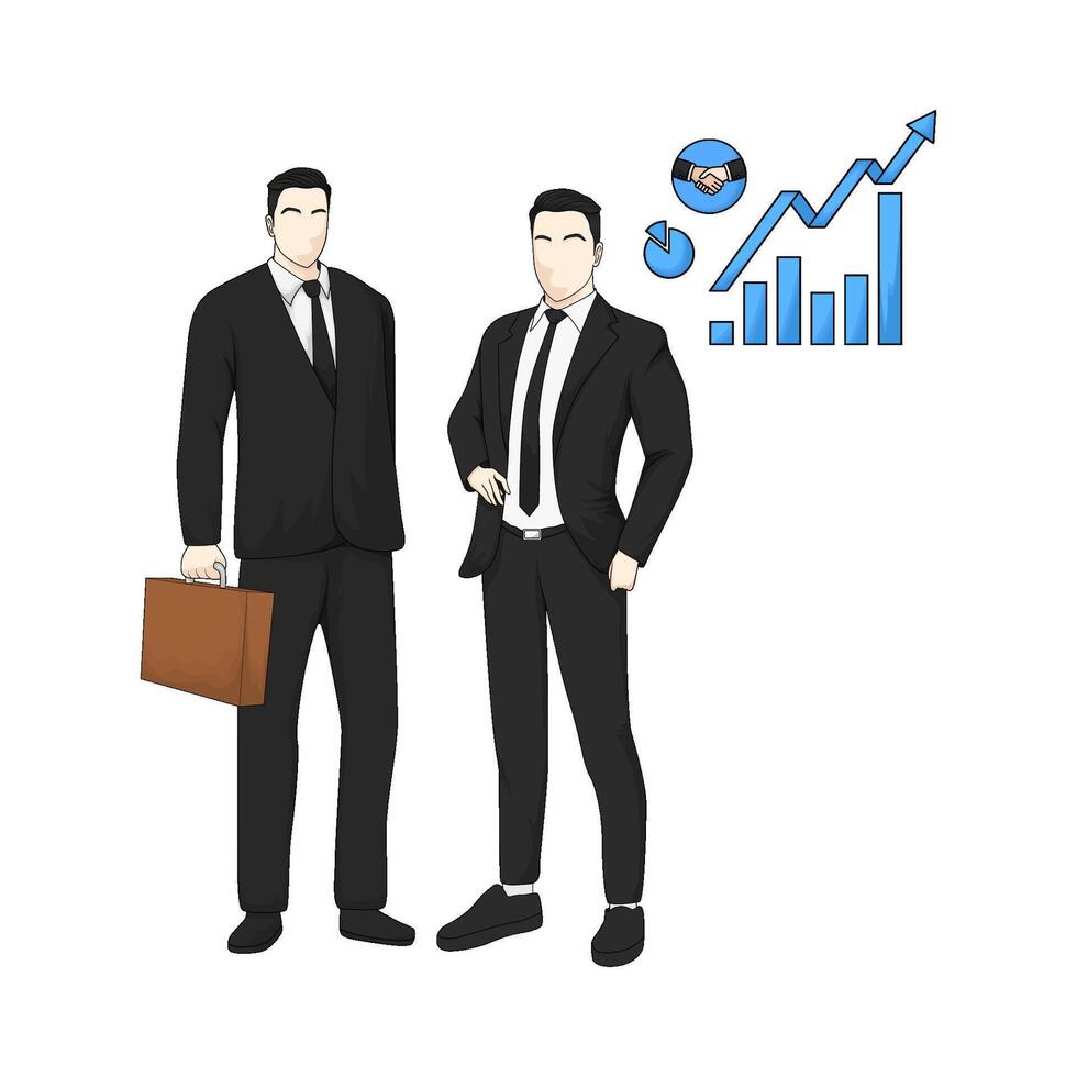 two businessmen are standing vector