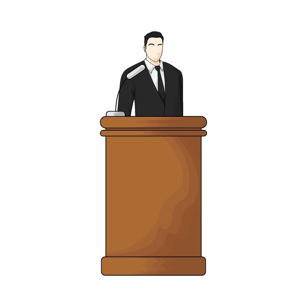 illustration of businessman doing public speaking vector
