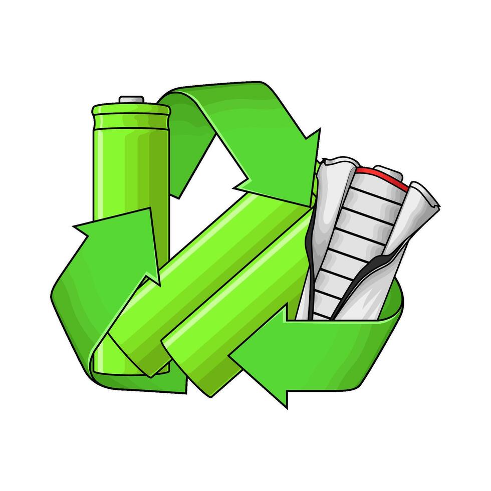 illustration of Battery with Recycle Symbol vector
