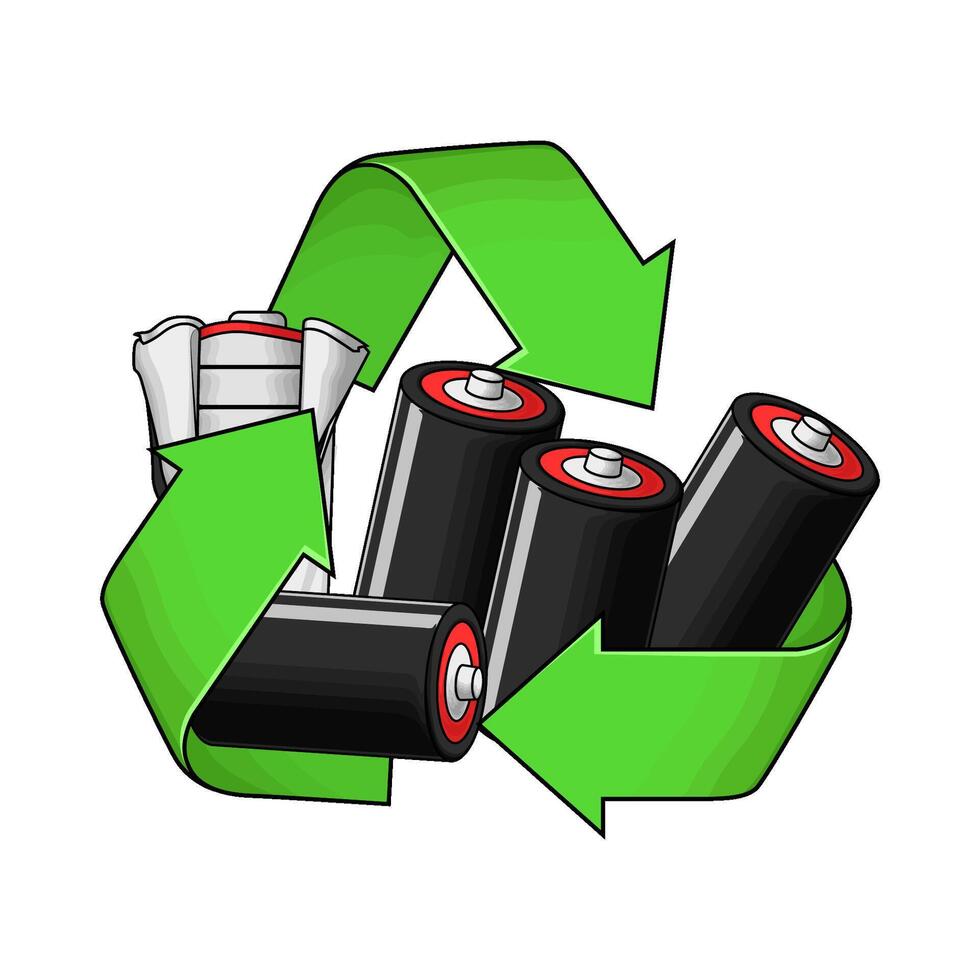 Battery with Recycle Symbol vector