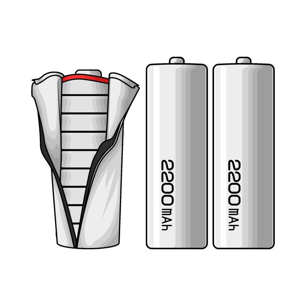 three 2200mah batteries vector