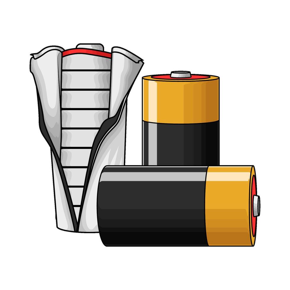 illustration of three battery vector
