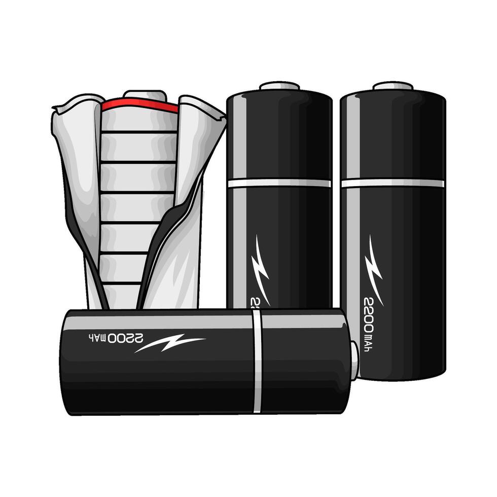 battery with battery holders vector