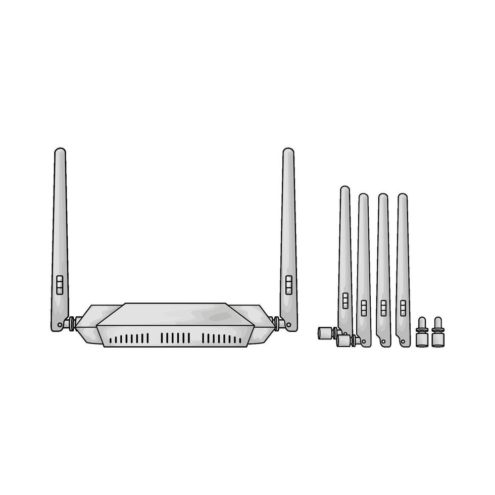 white wifi router vector
