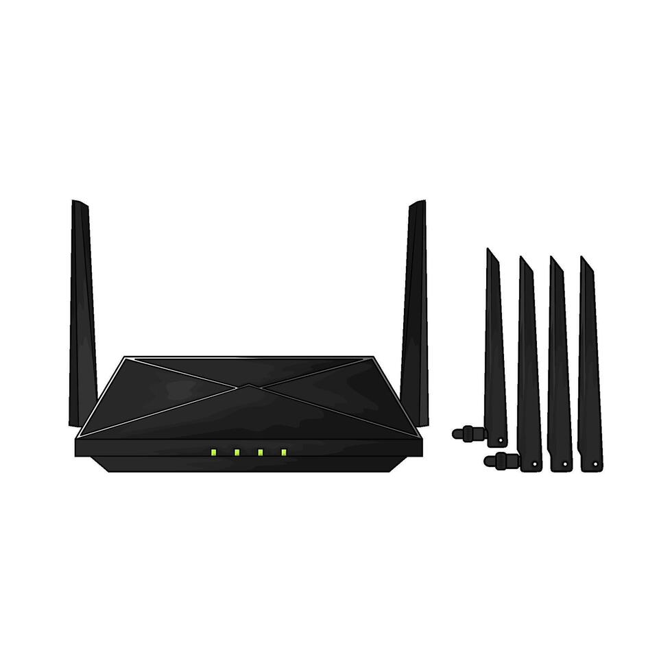 black wifi router sophistication vector