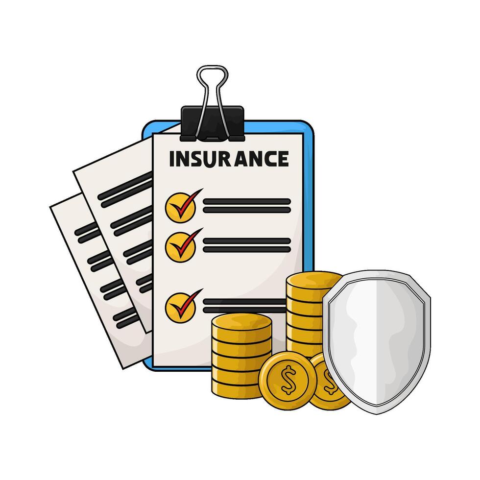 health insurance and coin stacks vector