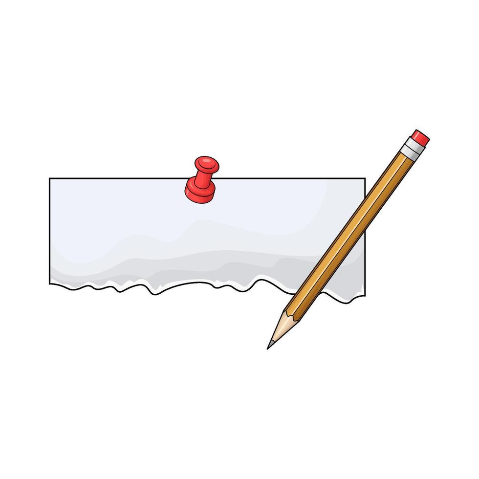 pencil with torn paper vector