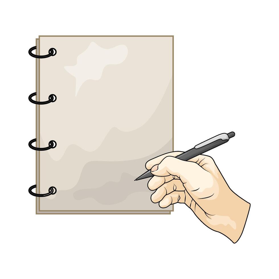 writing on notebook vector