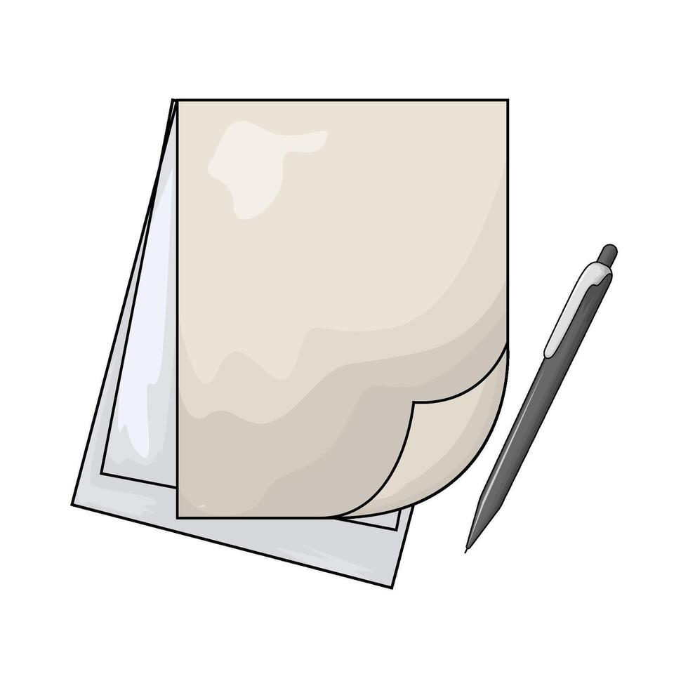 empty notebook with pen vector