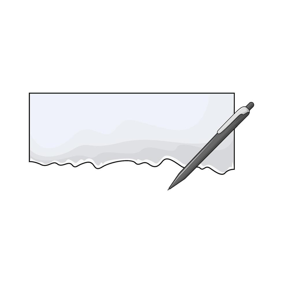 torn paper with pen vector