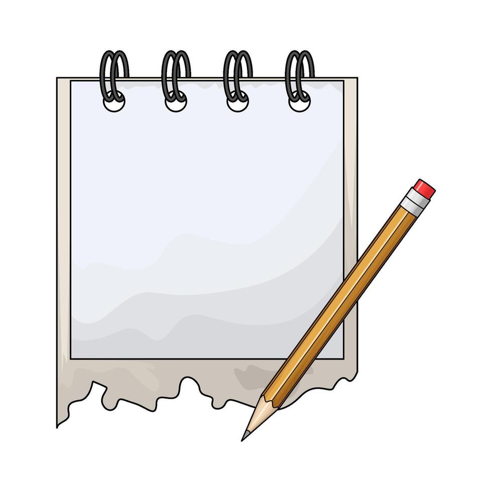 empty notepad with pencil vector