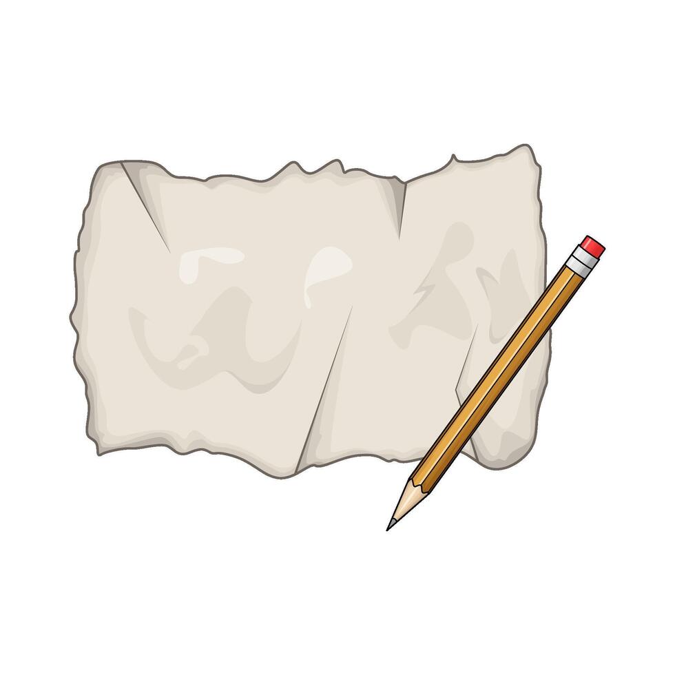 blank torn paper with pencil vector