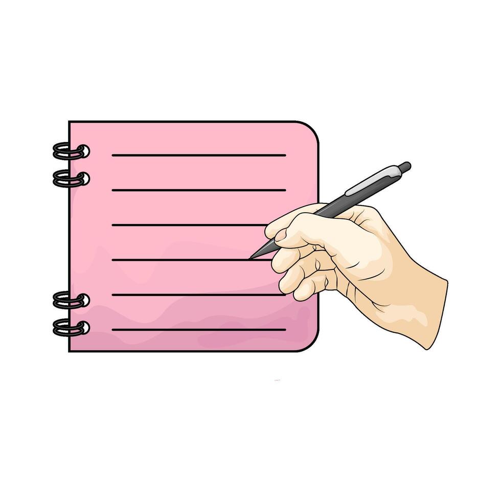 writing on pink notepad vector