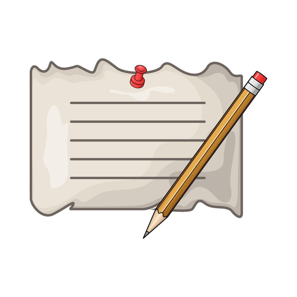 pencil with torn paper illustration vector