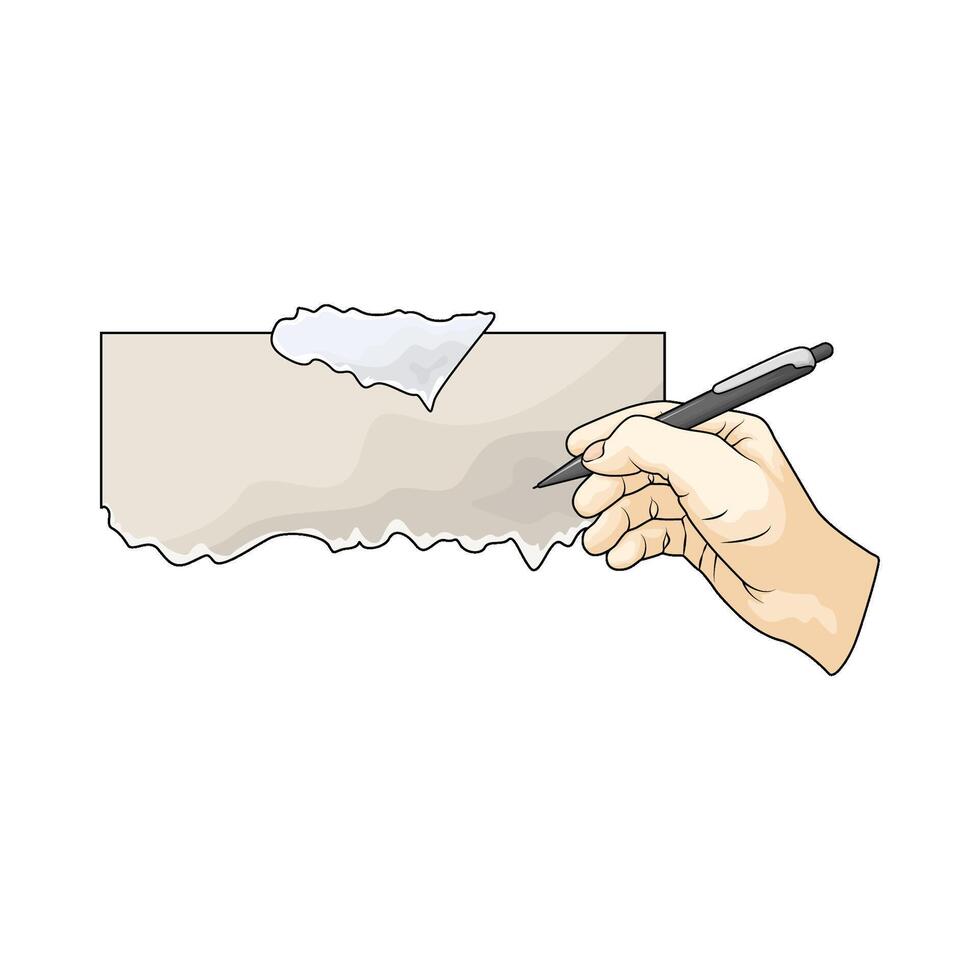 illustration of write on torn paper vector