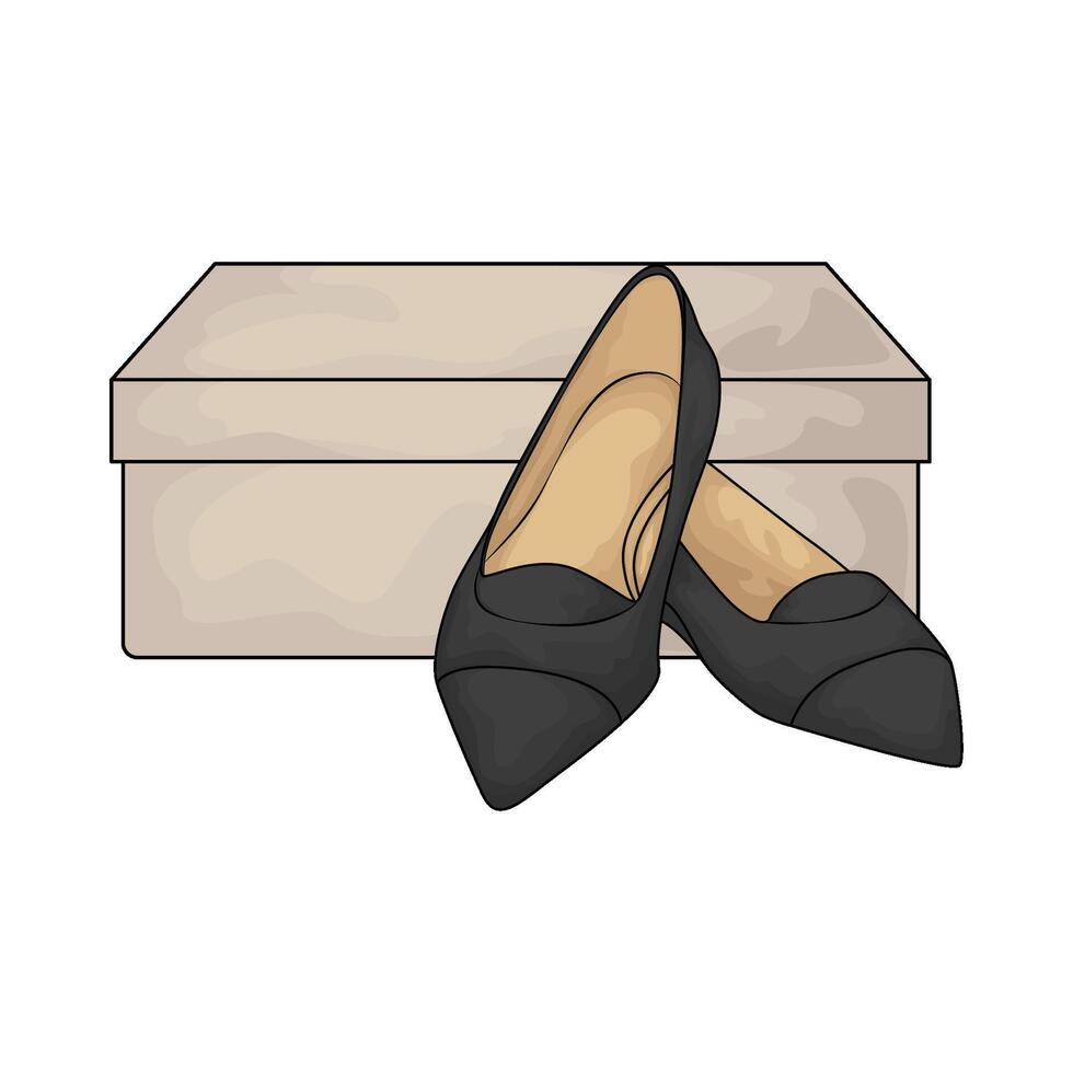 a pair of black flat shoes vector