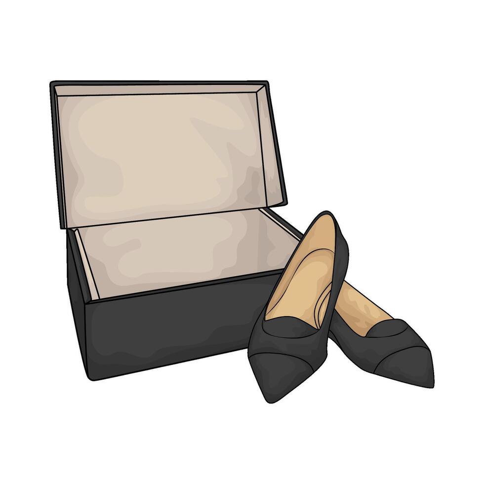 a pair of black flat shoes illustration vector