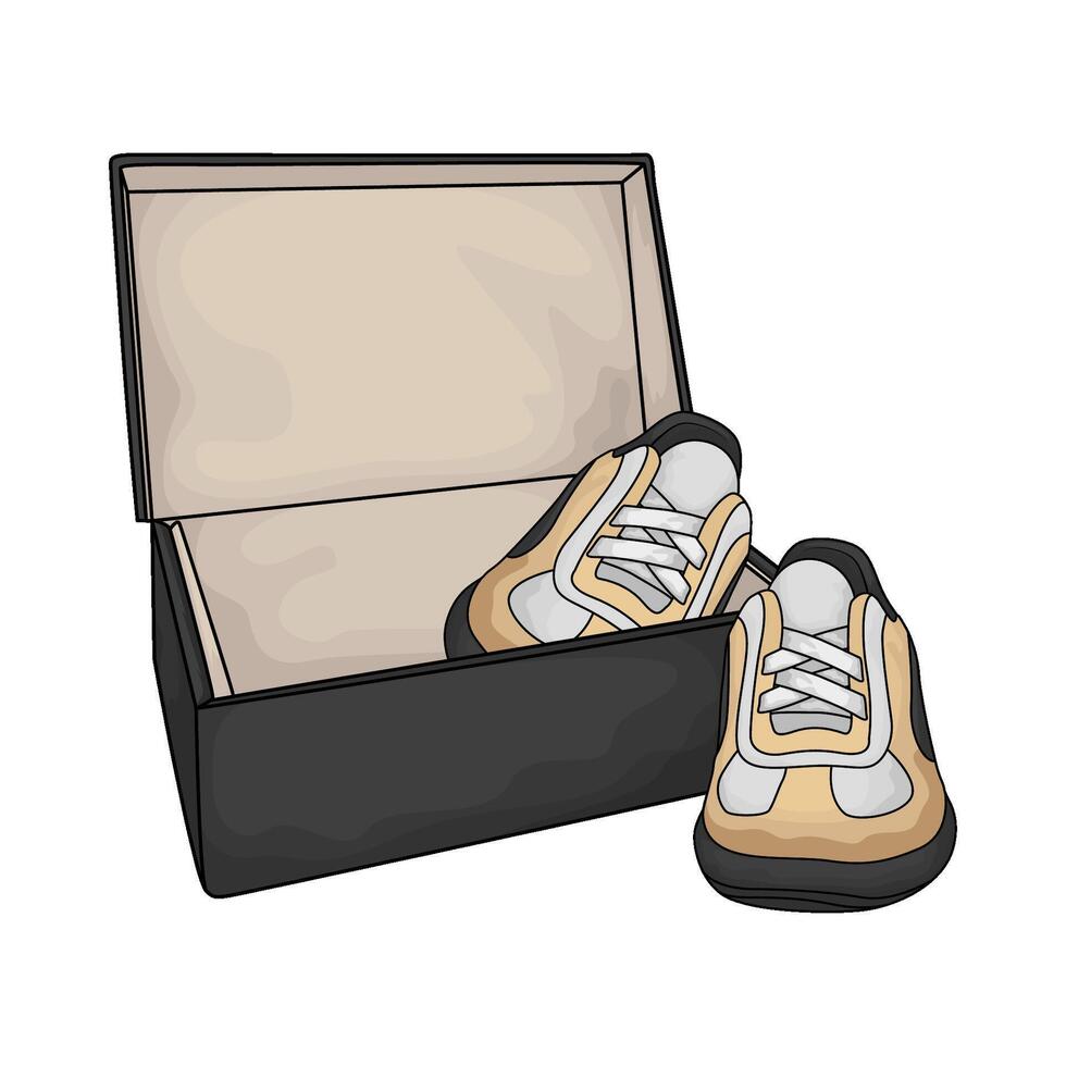 shoes in a box illustration vector