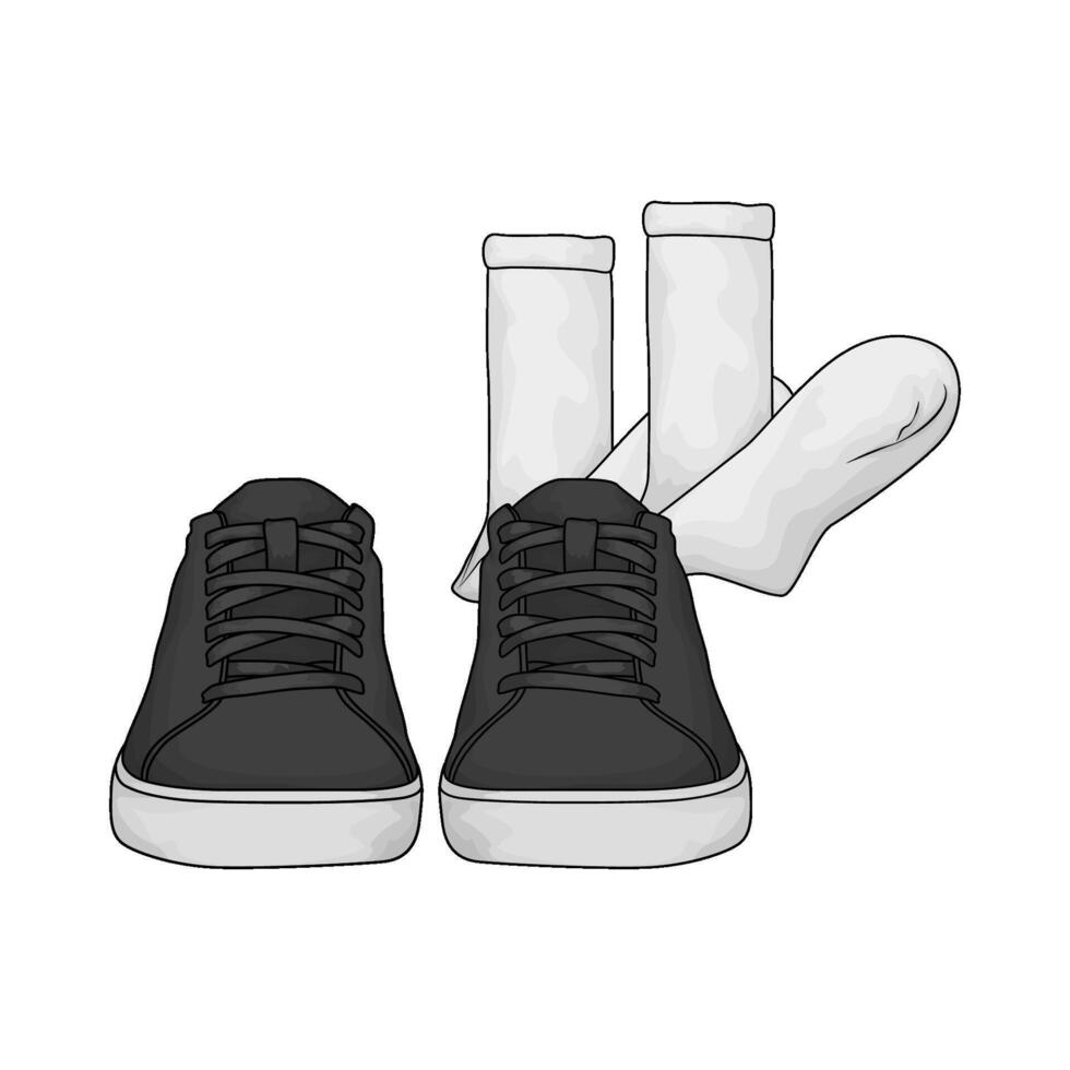 black shoes with socks vector