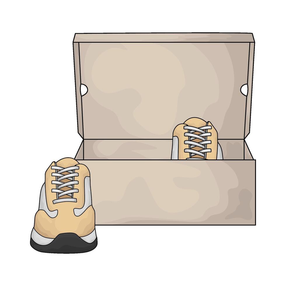 shoes and boxes illustration vector