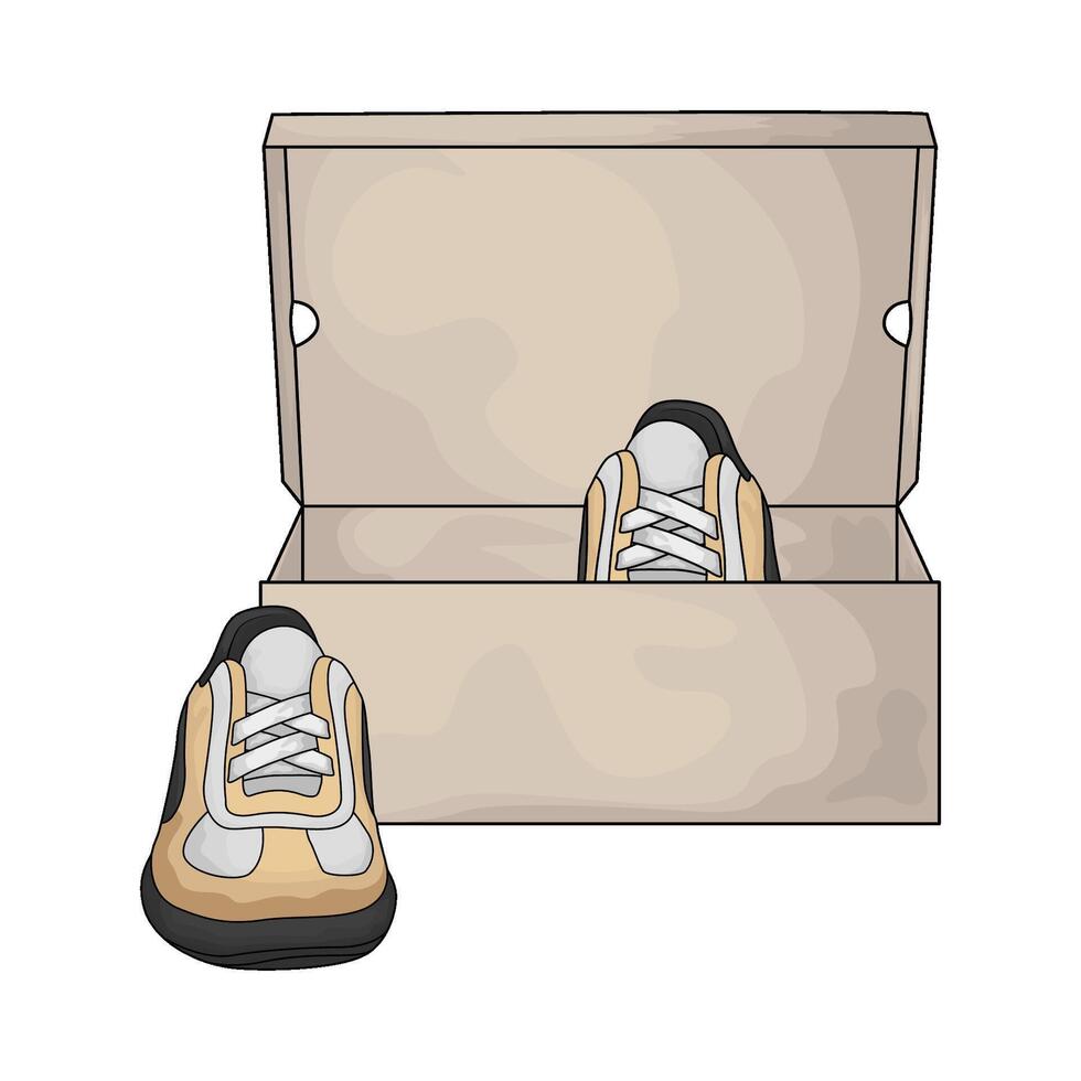 illustration of shoes in a box vector