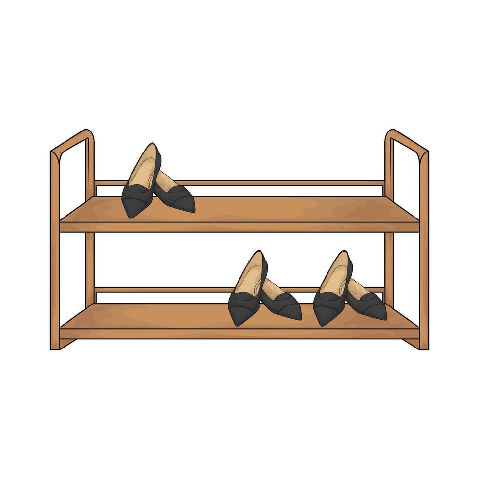 flat shoes are on the shelf illustration vector