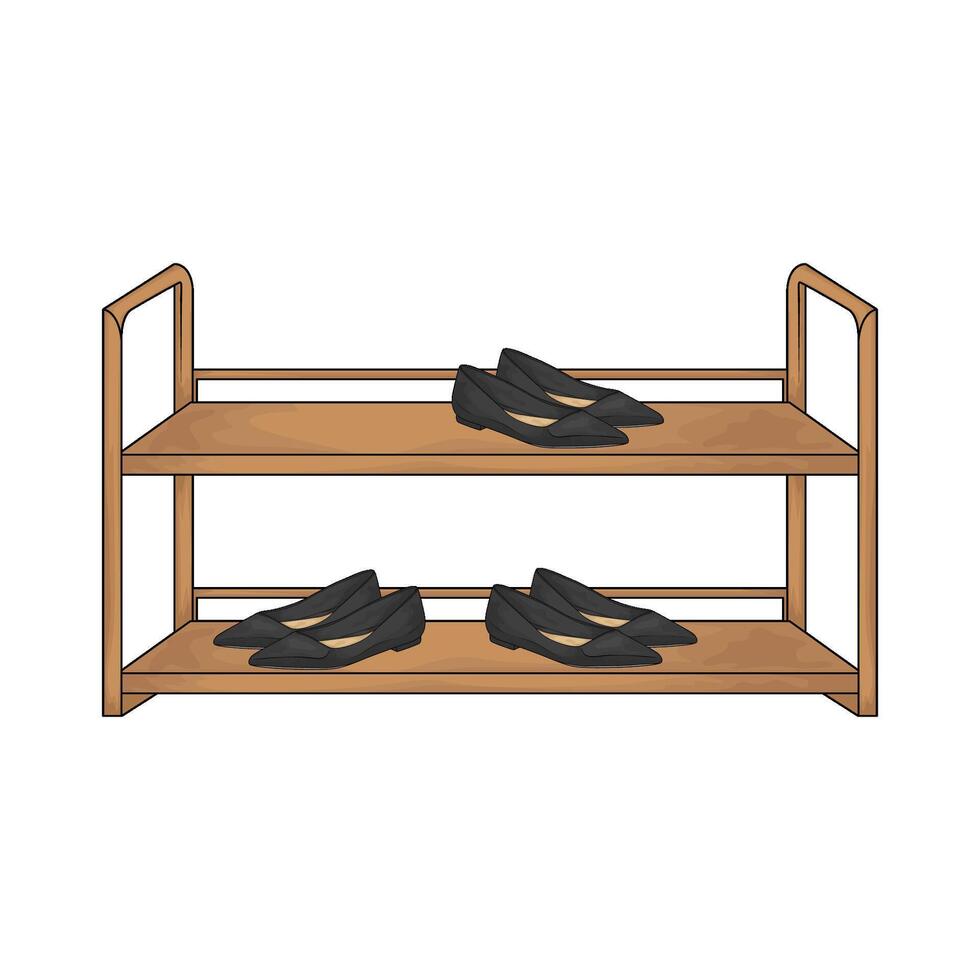 flat shoes are on the shelf vector