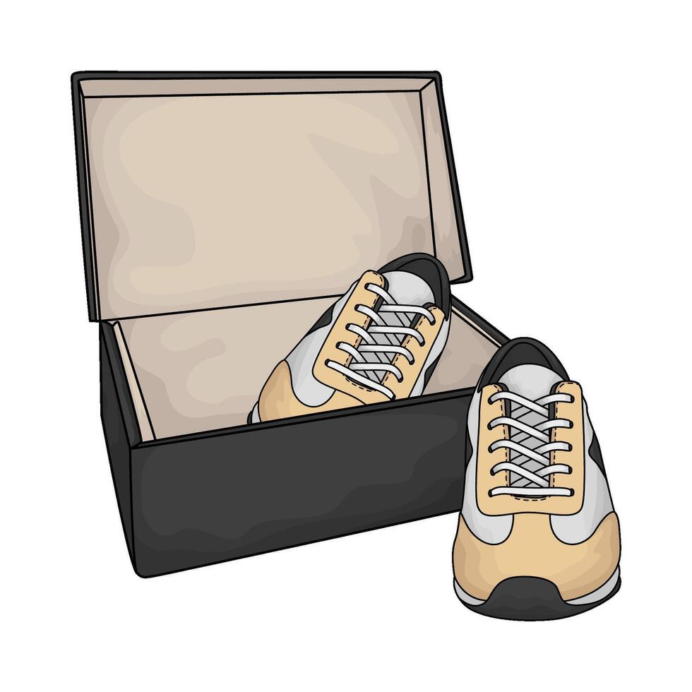 illustration of shoes and boxes vector