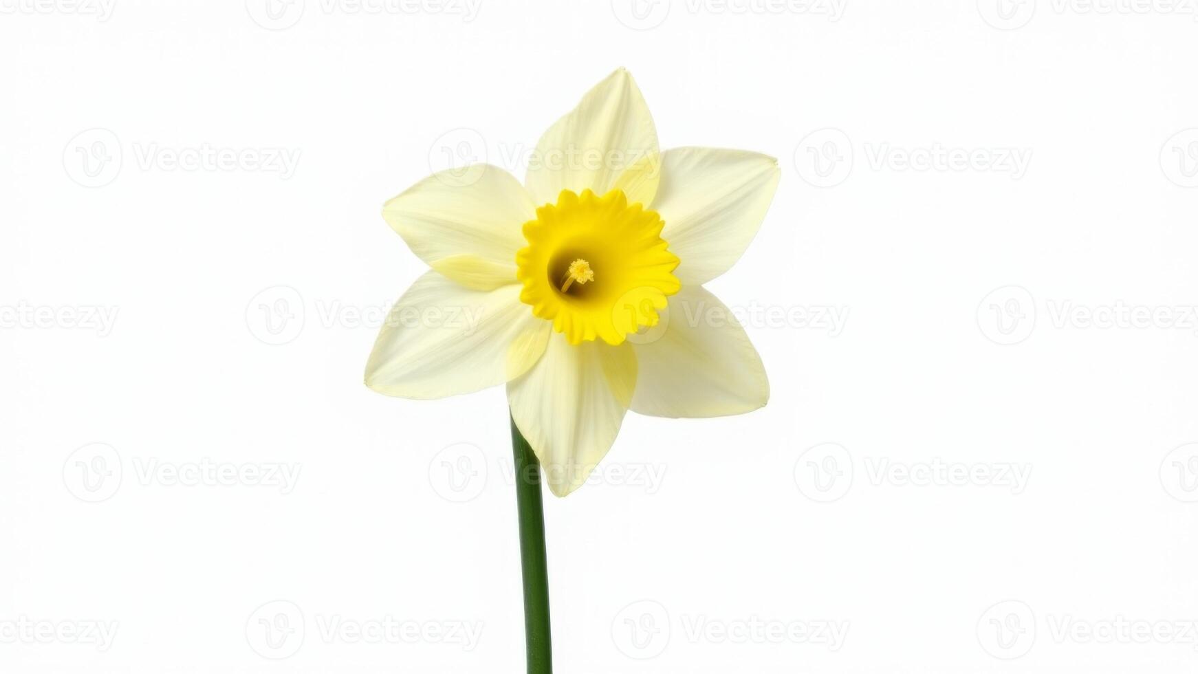 Single Daffodil Flower On White Background photo