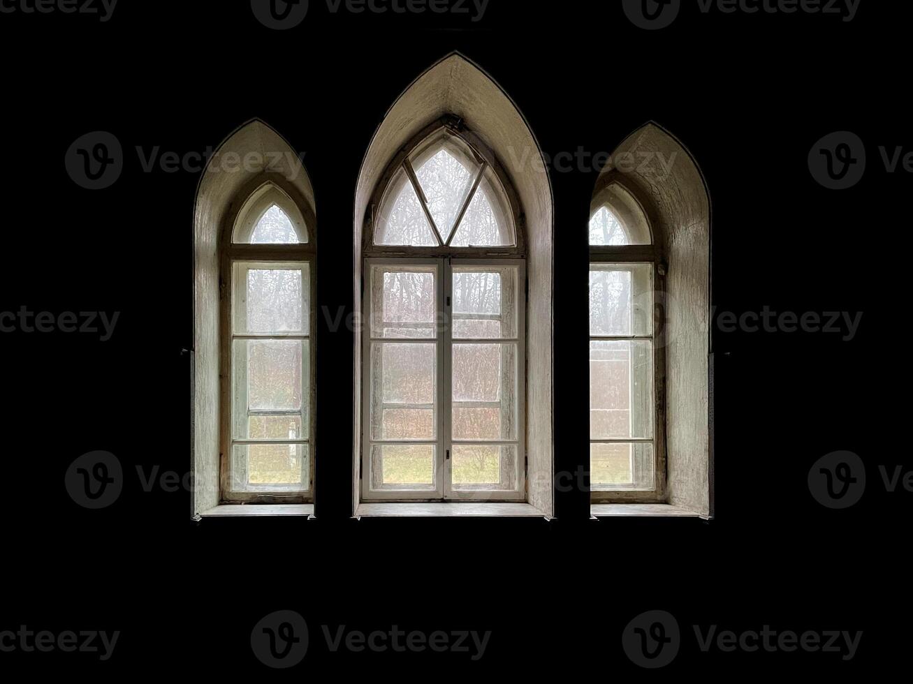 Retro windows in the dark photo