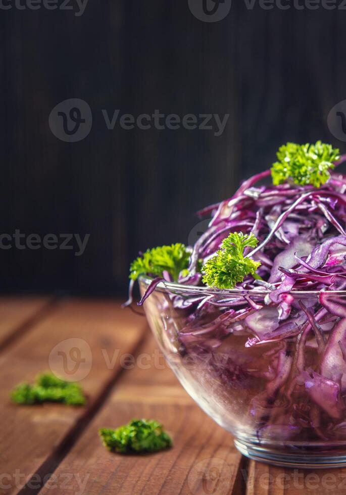 Salad of red cabbage photo