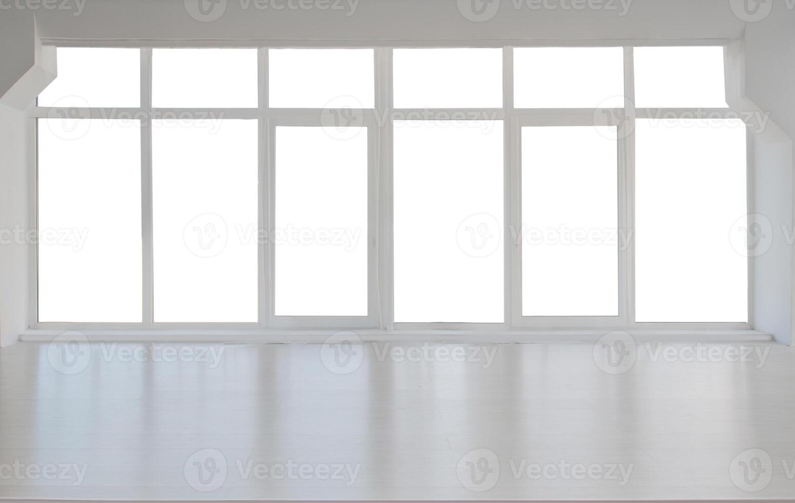 Large white window on isolated background photo