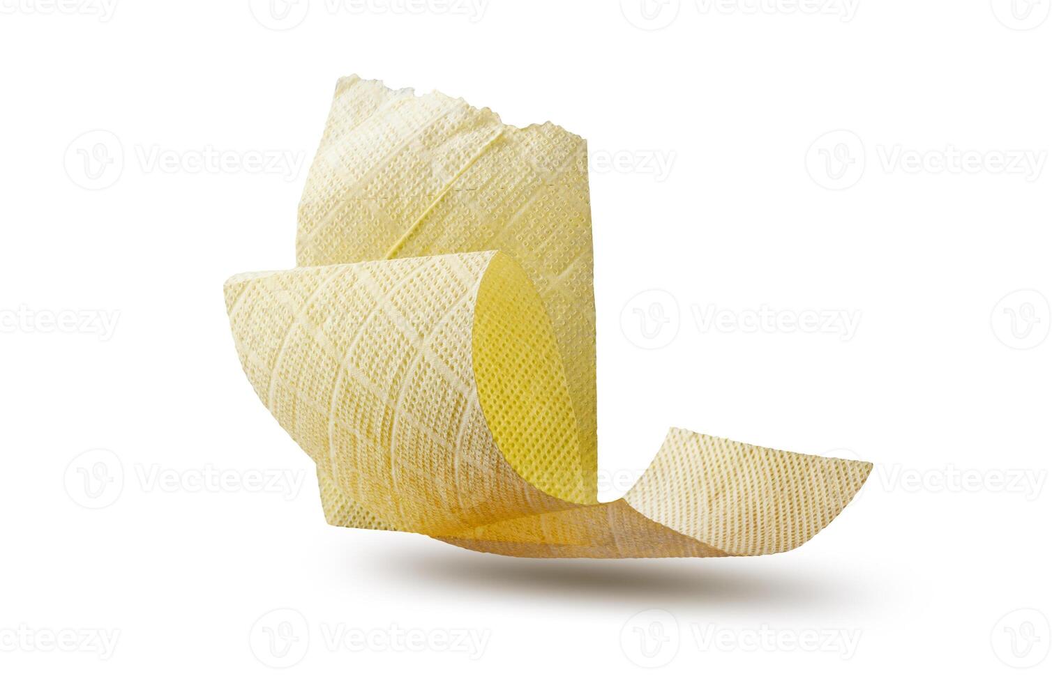Toilet paper tape isolated on white photo