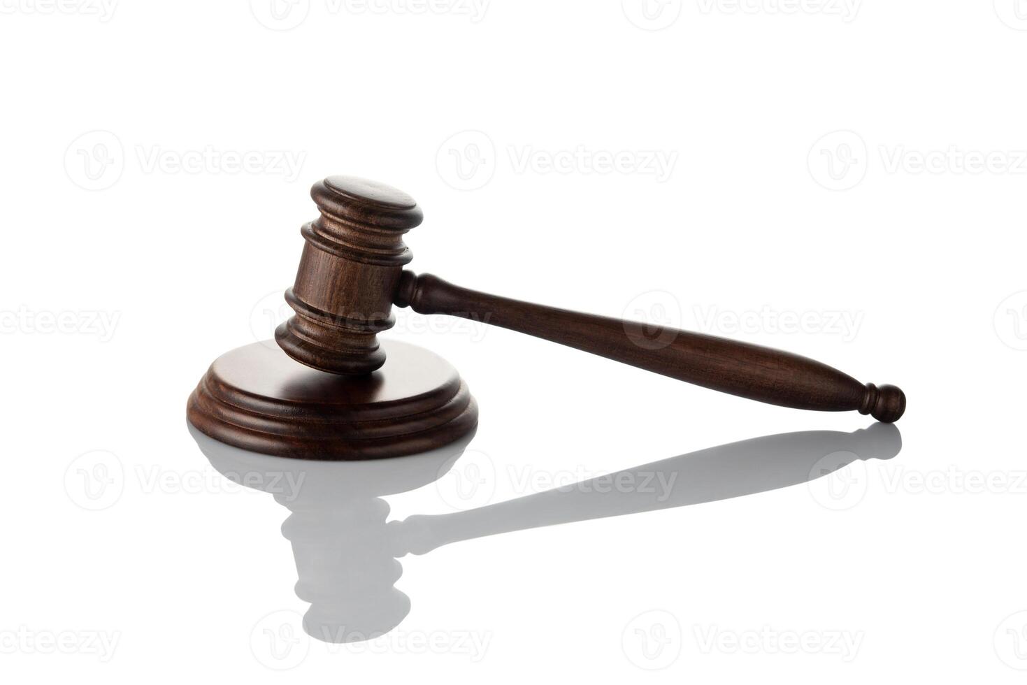 Judge gavel on white background photo
