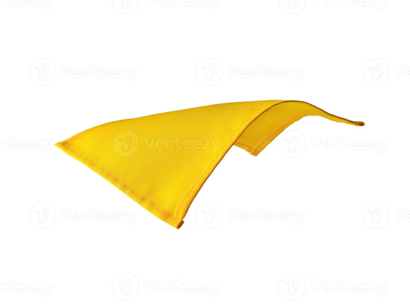 Yellow pocket towel on white background photo